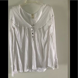 Free People boho semi distressed top